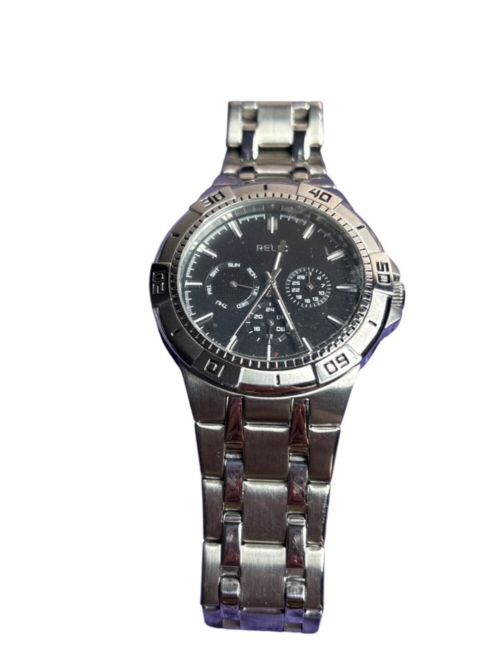 Relic Mens Watch Silvertone Untested